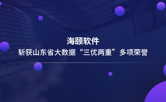 海頤軟件斬獲山東省大數(shù)據(jù)“三優(yōu)兩重”多項榮譽